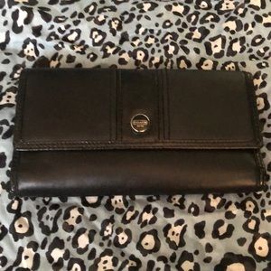Coach Black Wallet with snap closure